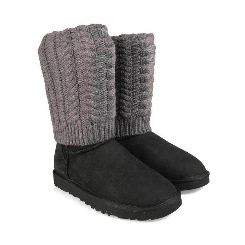 UGG Tularosa Route Detachable Knit Boots in Black (Women's) size 8 Black/Gray